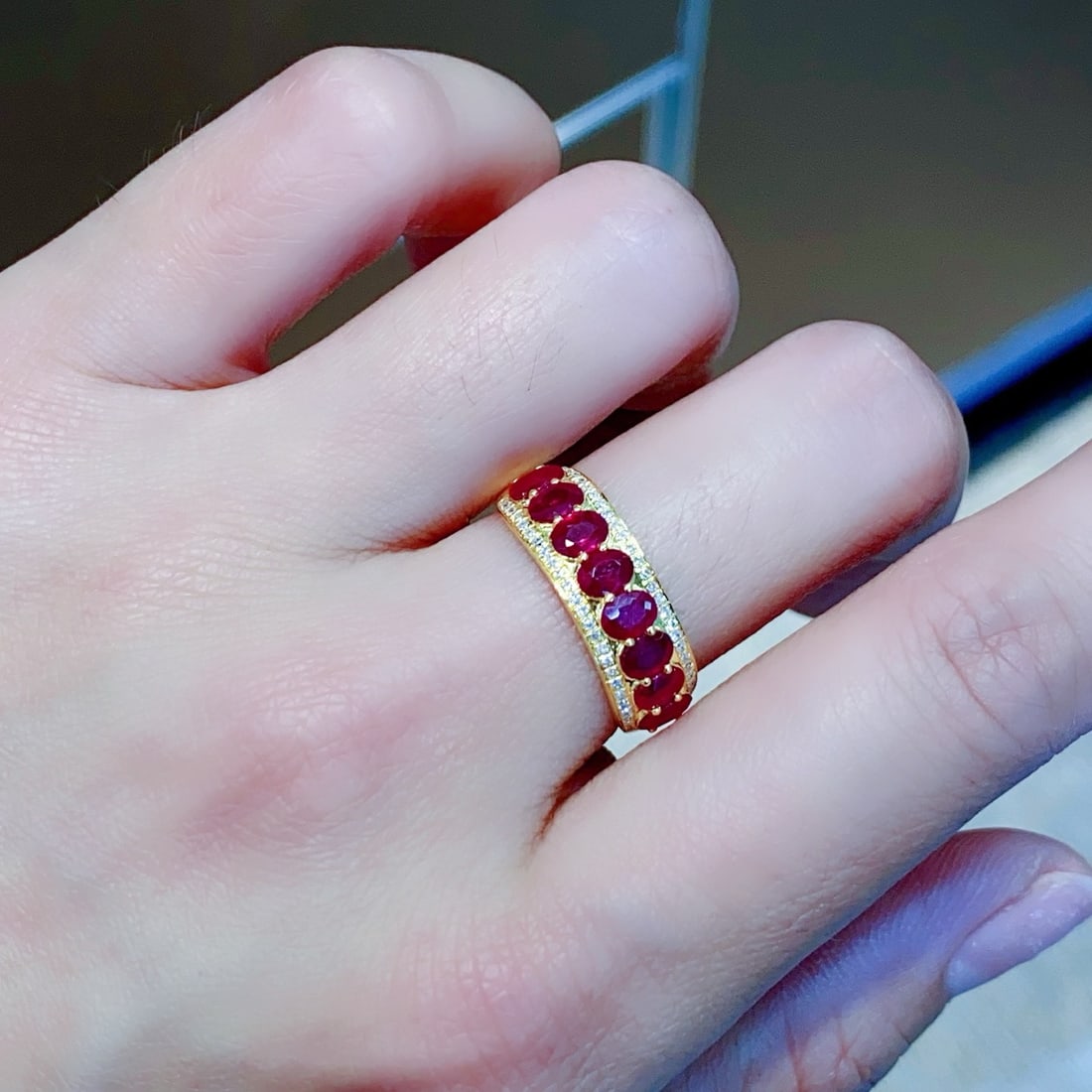 14k Gold 1.6 Ct Natural Ruby & Diamond Ring - 6
