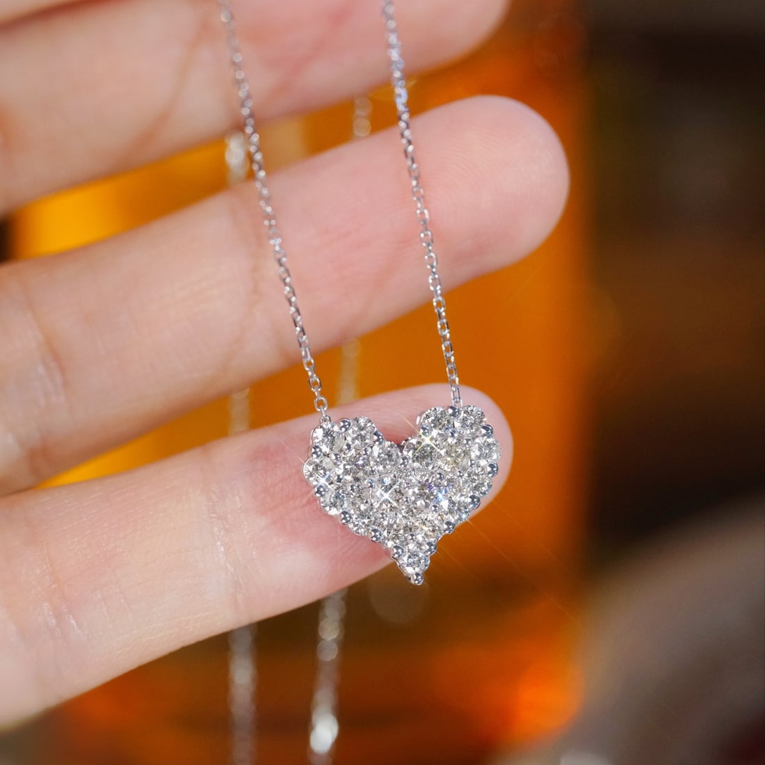 14k Gold 1.00 Ct Natural H Diamond Necklace - 2