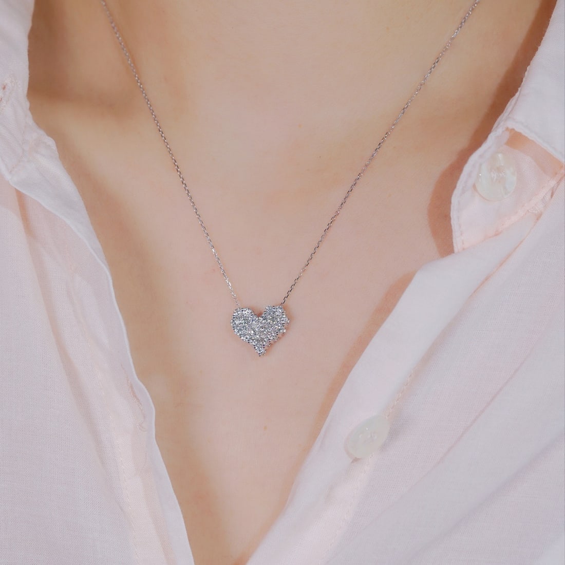 14k Gold 1.00 Ct Natural H Diamond Necklace - 5