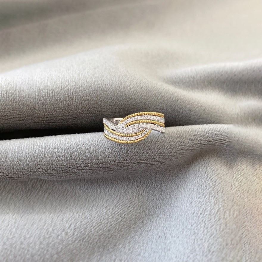 14k Gold 0.3 Ct Natural H Diamond Ring - 2