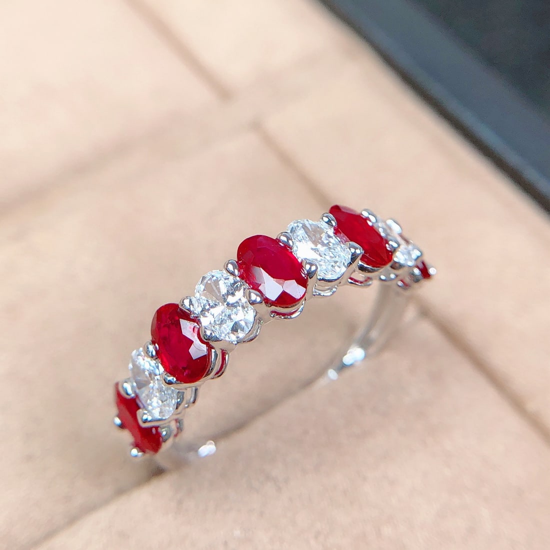 14k Gold 1.90 Ctw Natural Ruby & Lab Grown Diamond Ring - 3