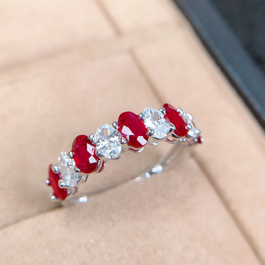 14k Gold 1.90 Ctw Natural Ruby & Lab Grown Diamond Ring - 5