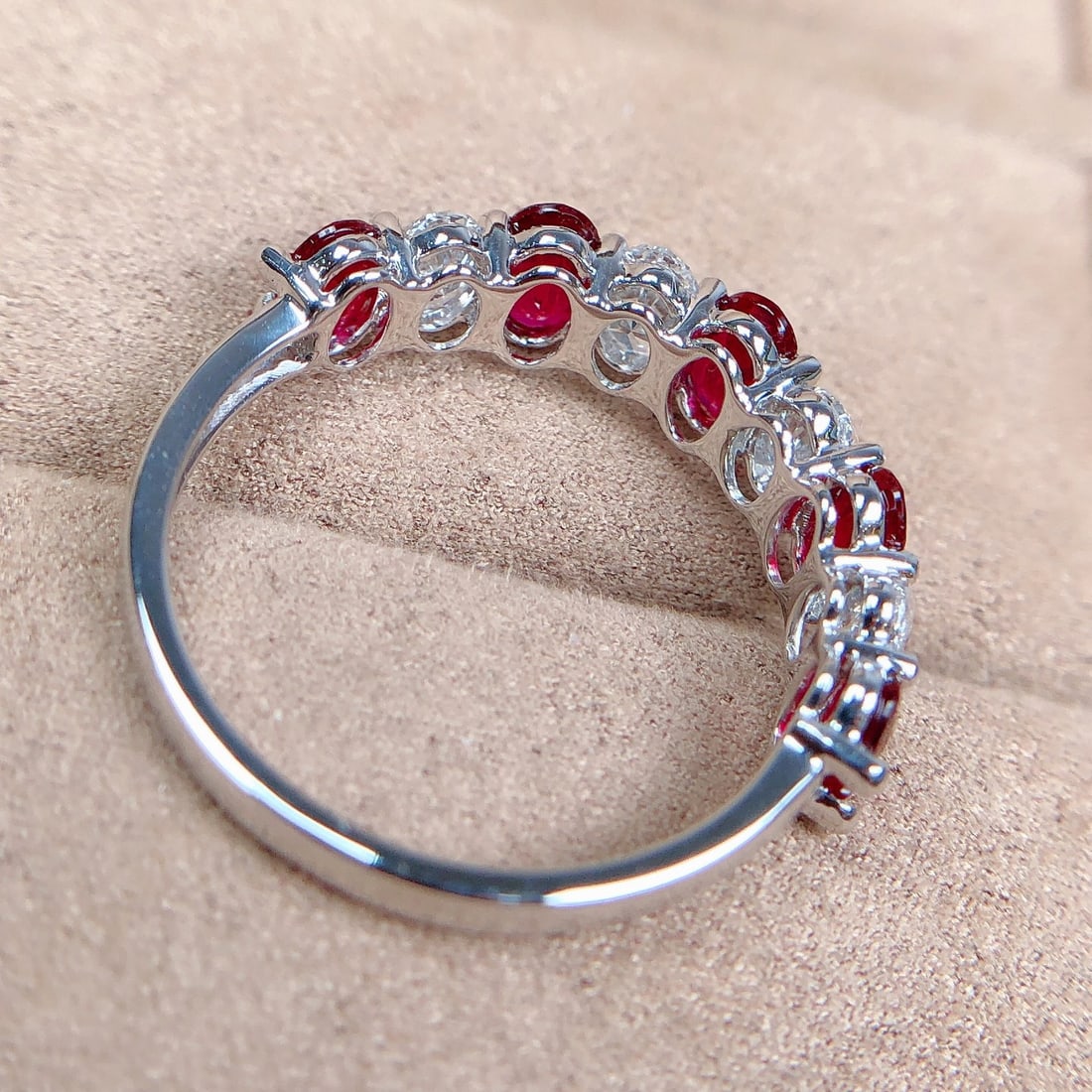 14k Gold 1.90 Ctw Natural Ruby & Lab Grown Diamond Ring - 6