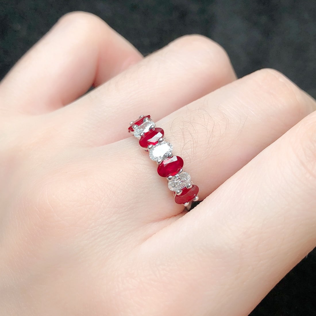 14k Gold 1.90 Ctw Natural Ruby & Lab Grown Diamond Ring - 8