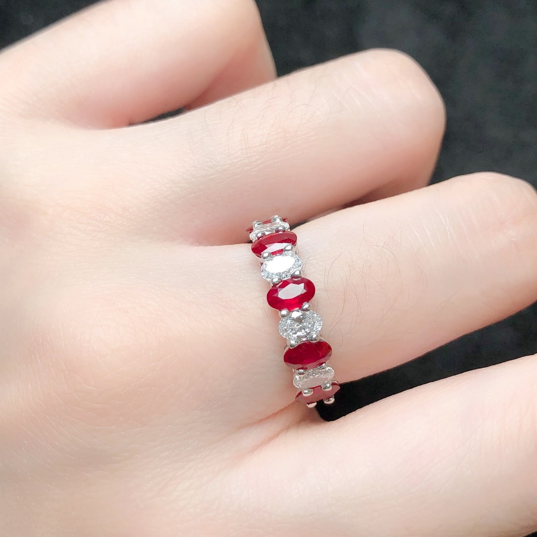 14k Gold 1.90 Ctw Natural Ruby & Lab Grown Diamond Ring - 9