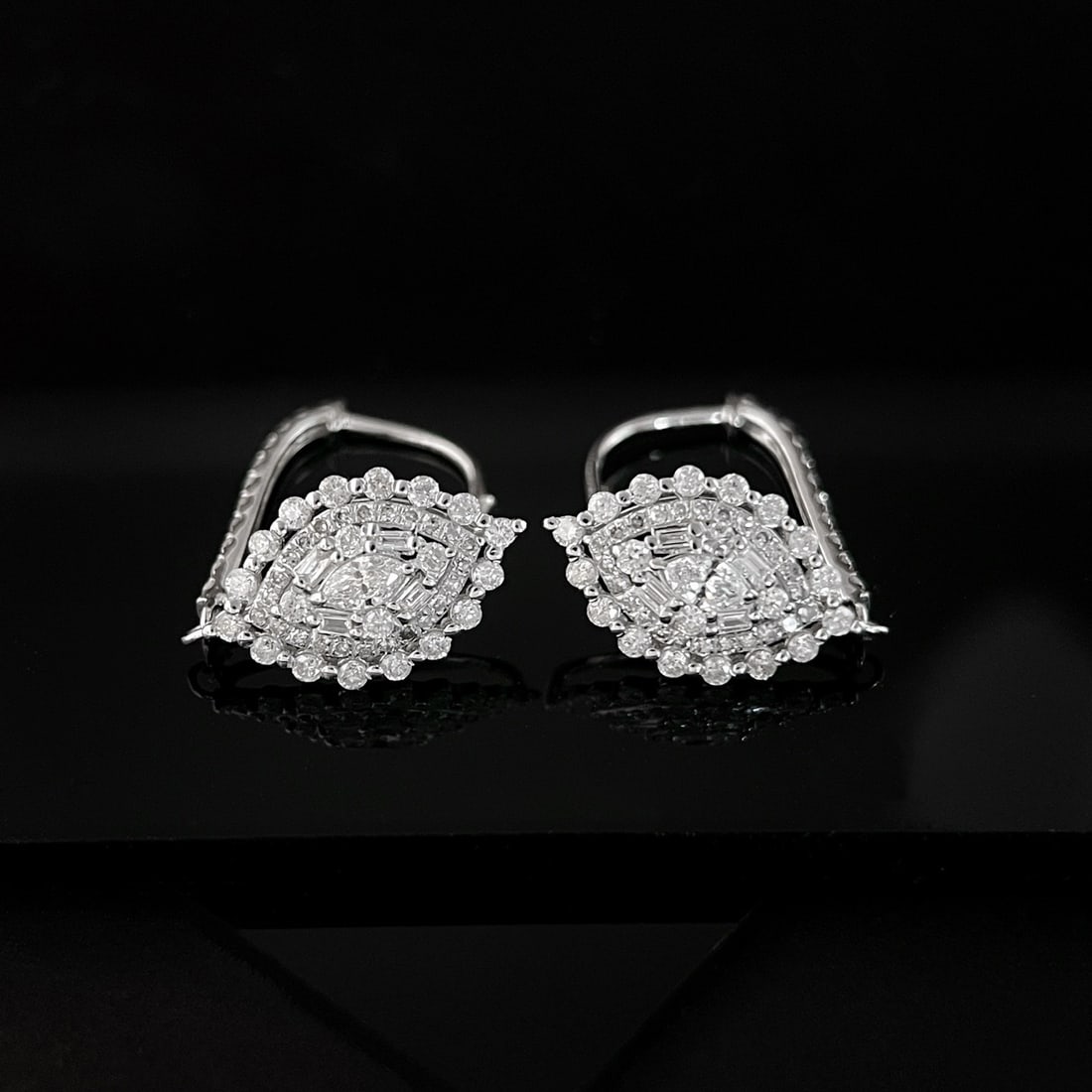 14k Gold 1.28 Ct Natural H Diamond Earrings - 2