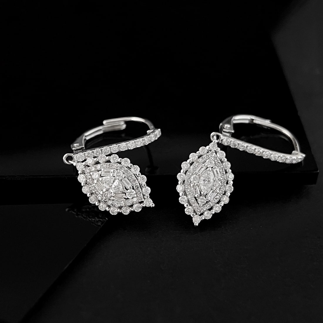 14k Gold 1.28 Ct Natural H Diamond Earrings - 3