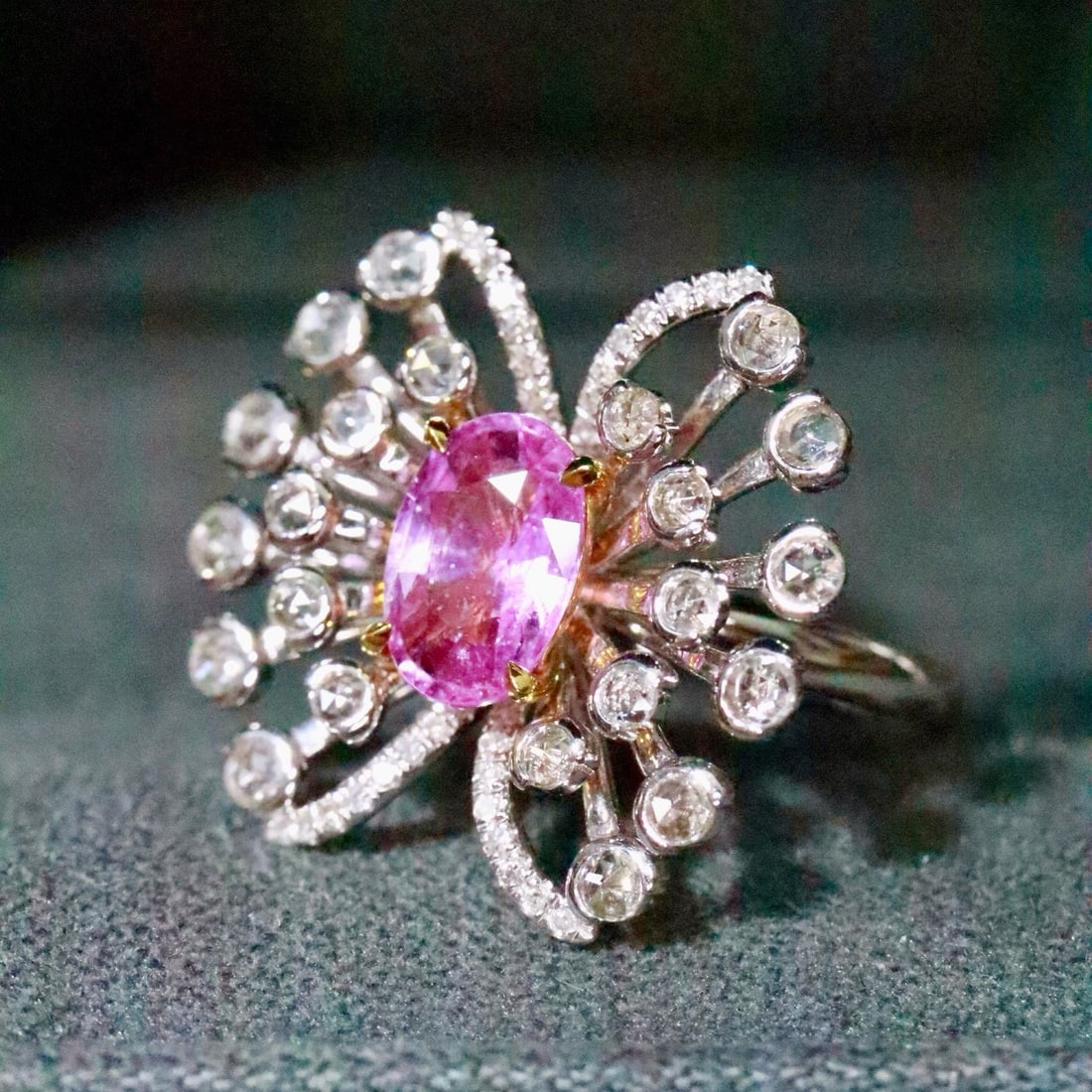 14k Gold 2.14 Ctw Natural Sapphire & Diamond Ring - 2