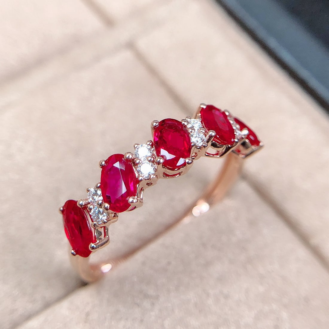 14k Gold 1.24 Ctw Natural Ruby & Diamond Ring: Ref:231158324 // gold content:14k gold // ring size:7. 25us // // main gemstone:ruby // shape:oval // carat weight:1. 12ct // color:red // treatment:natural // // adjacent gemstone 2 : diamond // shap