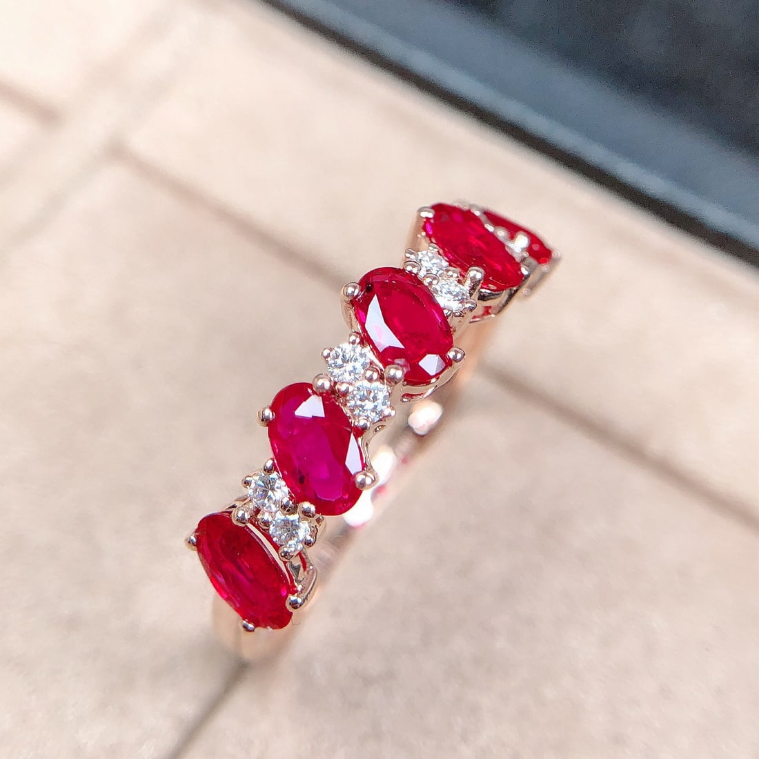 14k Gold 1.24 Ctw Natural Ruby & Diamond Ring - 5