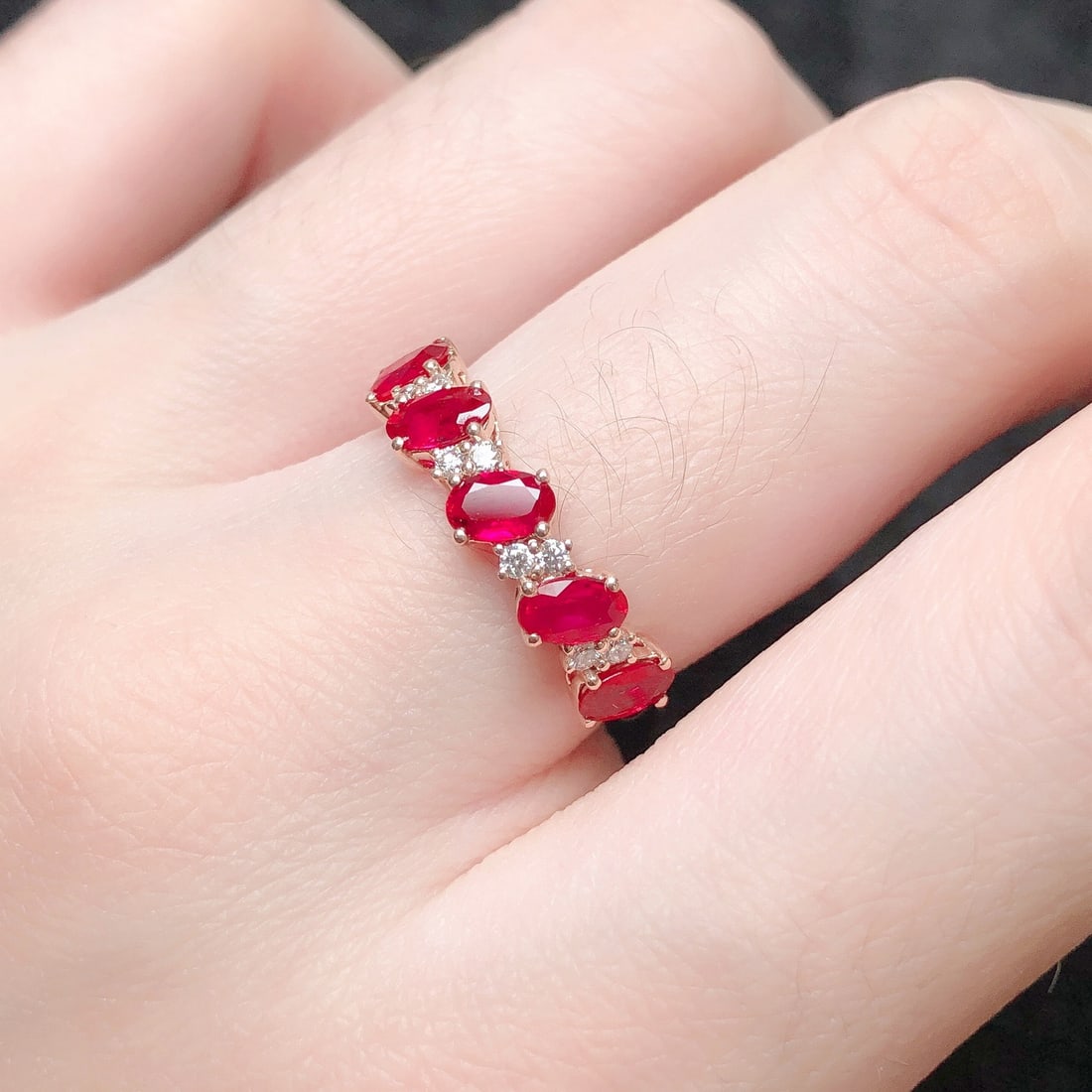14k Gold 1.24 Ctw Natural Ruby & Diamond Ring - 7