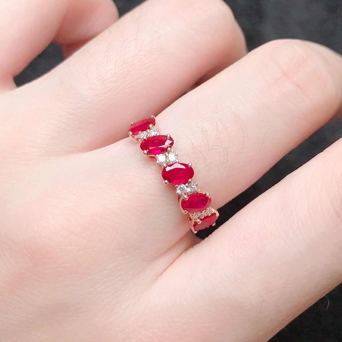 14k Gold 1.24 Ctw Natural Ruby & Diamond Ring - 8