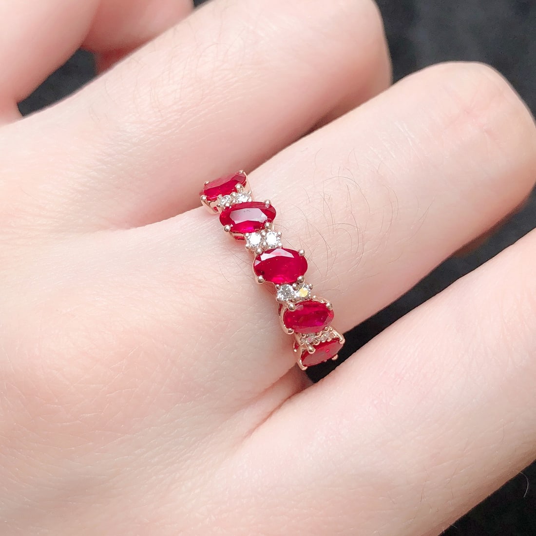 14k Gold 1.24 Ctw Natural Ruby & Diamond Ring - 9