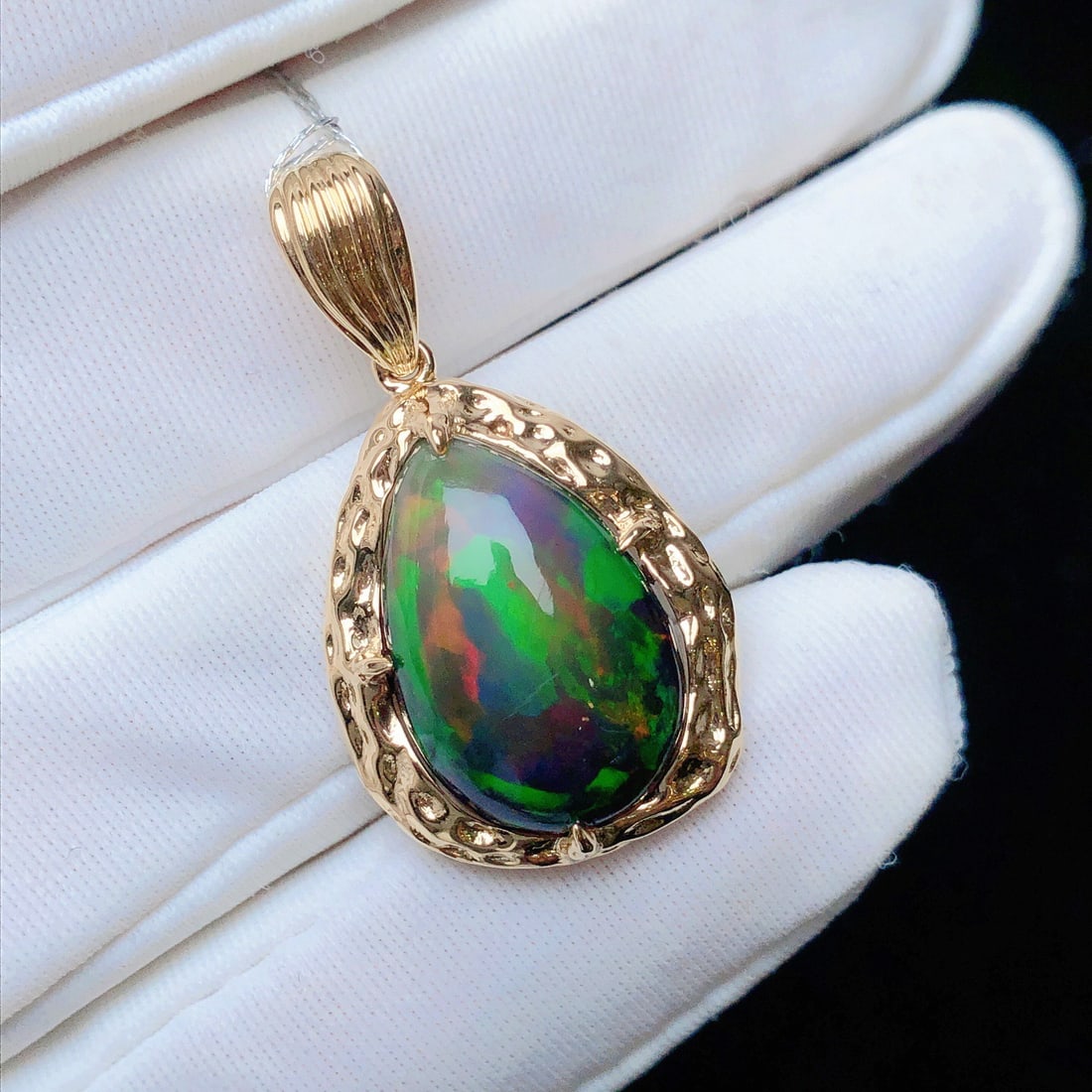 14k Gold 5.30 Ct Natural Opal Pendant( Without Chain ) - 2