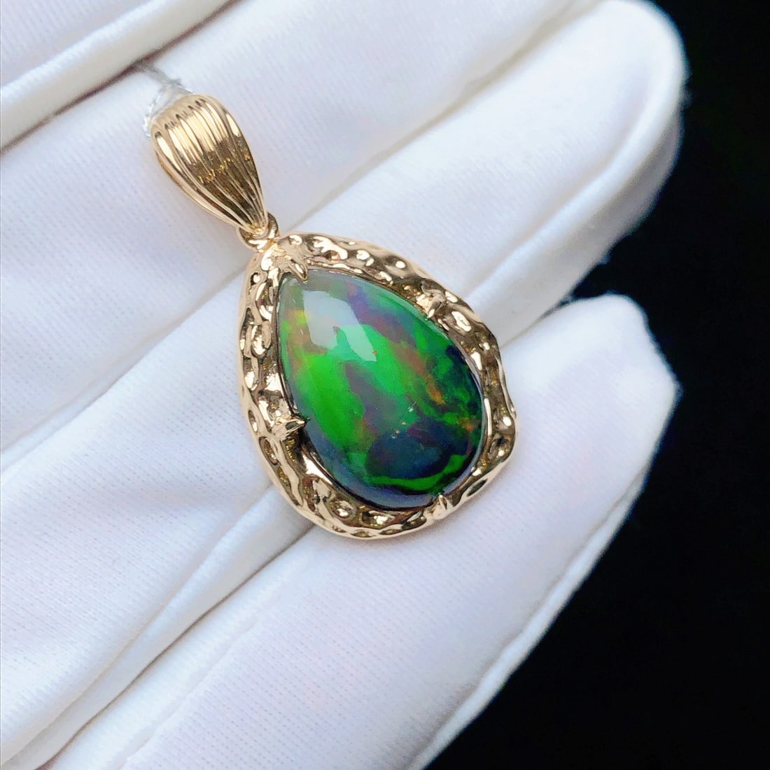 14k Gold 5.30 Ct Natural Opal Pendant( Without Chain ) - 3