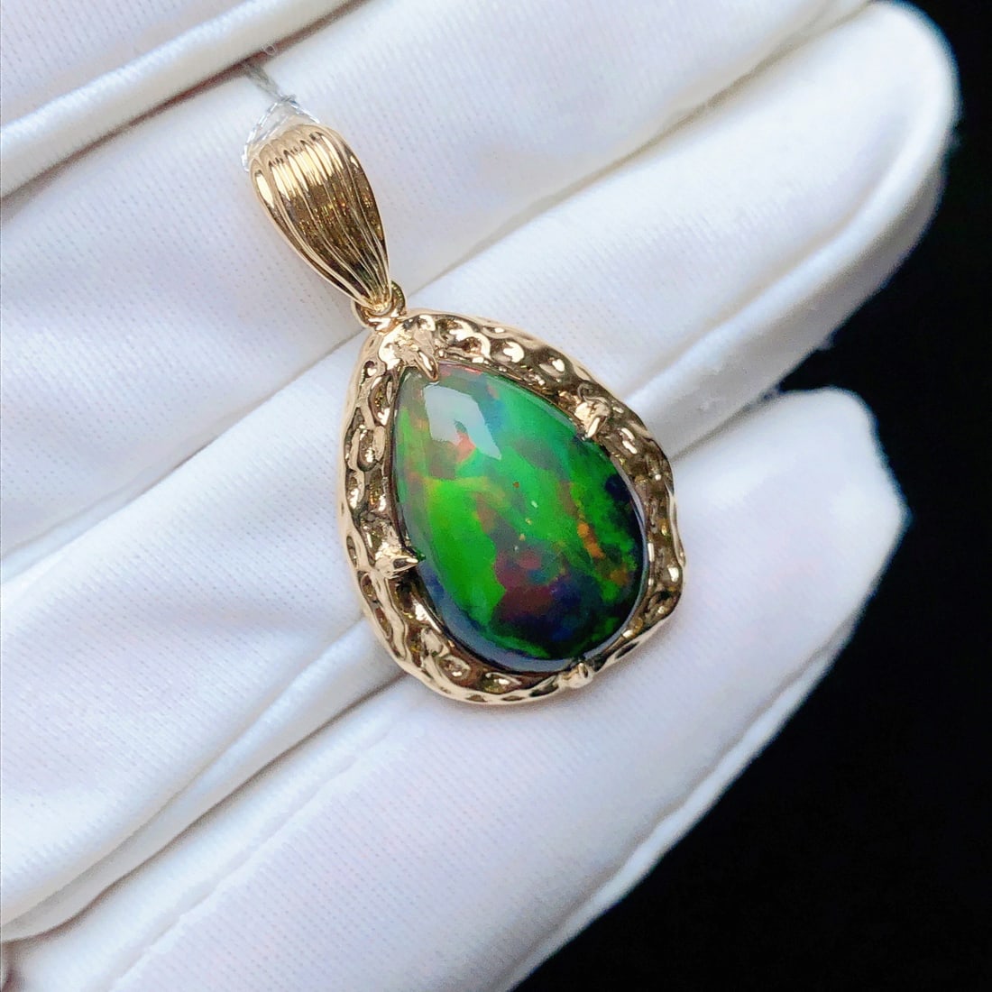 14k Gold 5.30 Ct Natural Opal Pendant( Without Chain ) - 4