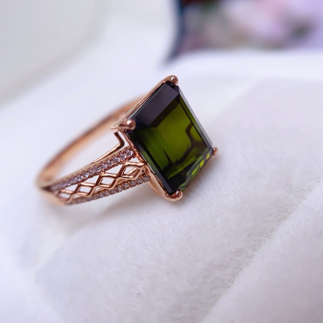 14k Gold 4.56 Ct Natural Tourmaline & Diamond Ring - 3