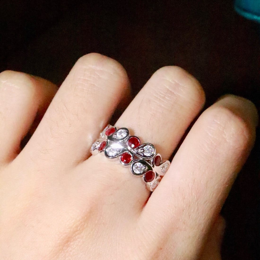 14k Gold 0.82 Ct Natural Ruby & Sapphire Ring - 5