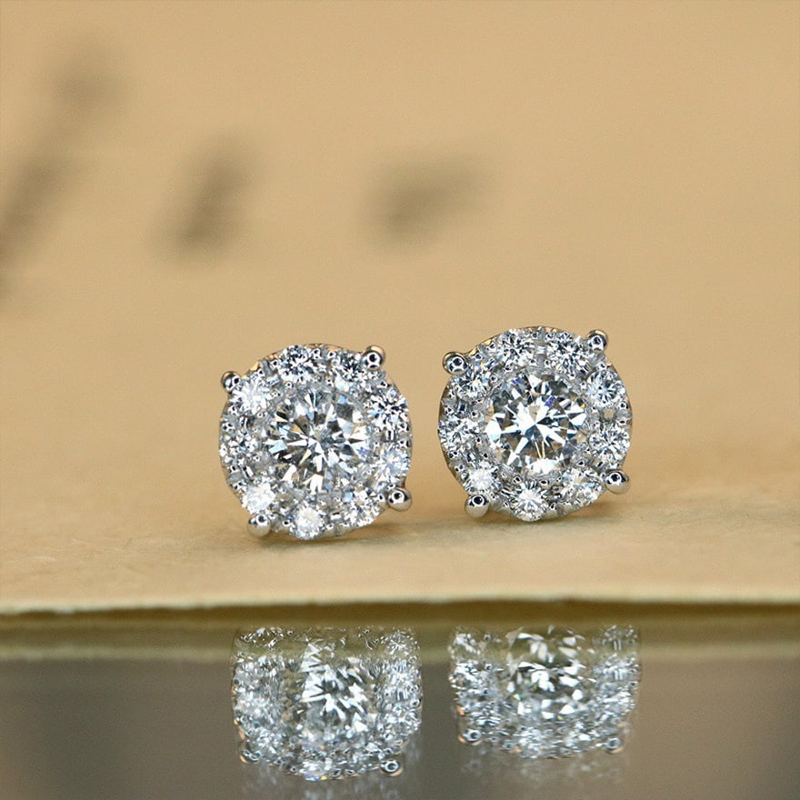 14k Gold 0.48 Ctw Natural H Diamond Earrings - 2