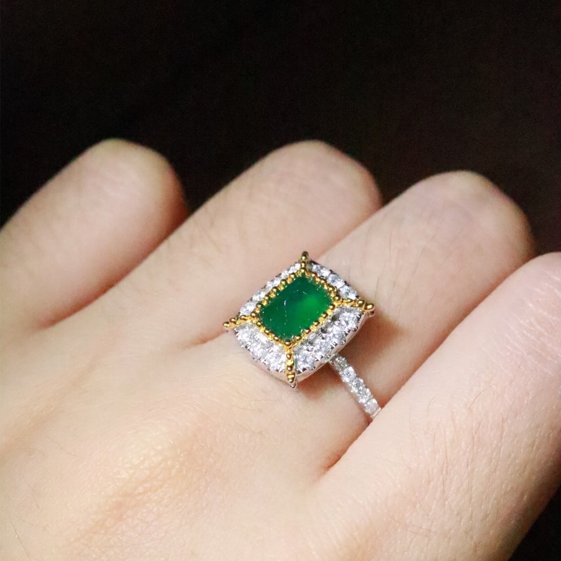 14k Gold 1.14 Ctw Natural Emerald & Diamond Ring - 4
