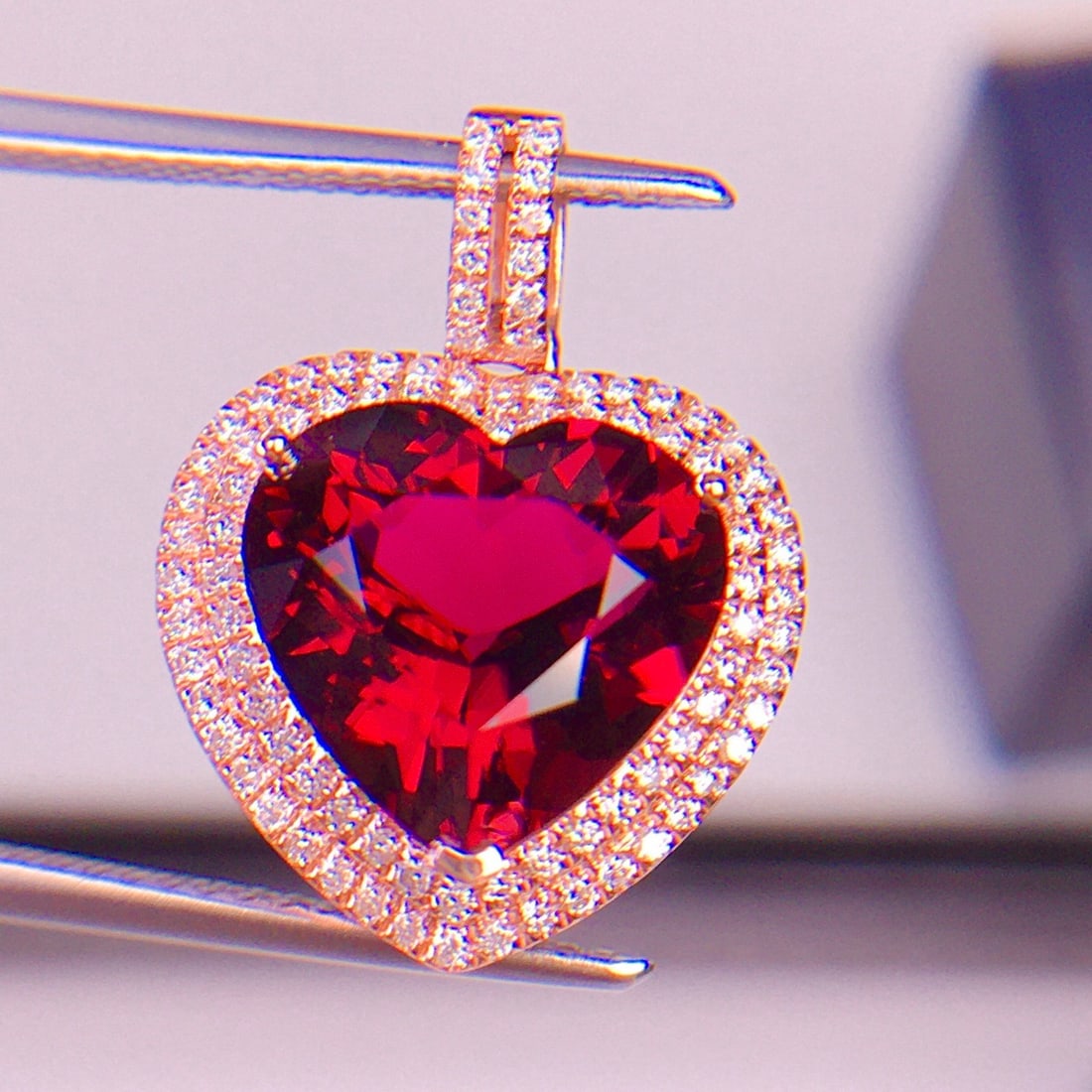 14k Gold 4.1 Ct Natural Tourmaline & Diamond Pendant( Without Chain ) - 2