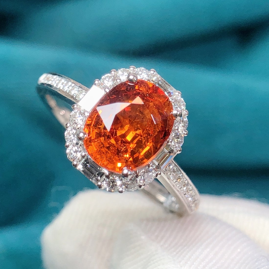 14k Gold 2.53 Ctw Natural Spessartine & Diamond Ring - 2