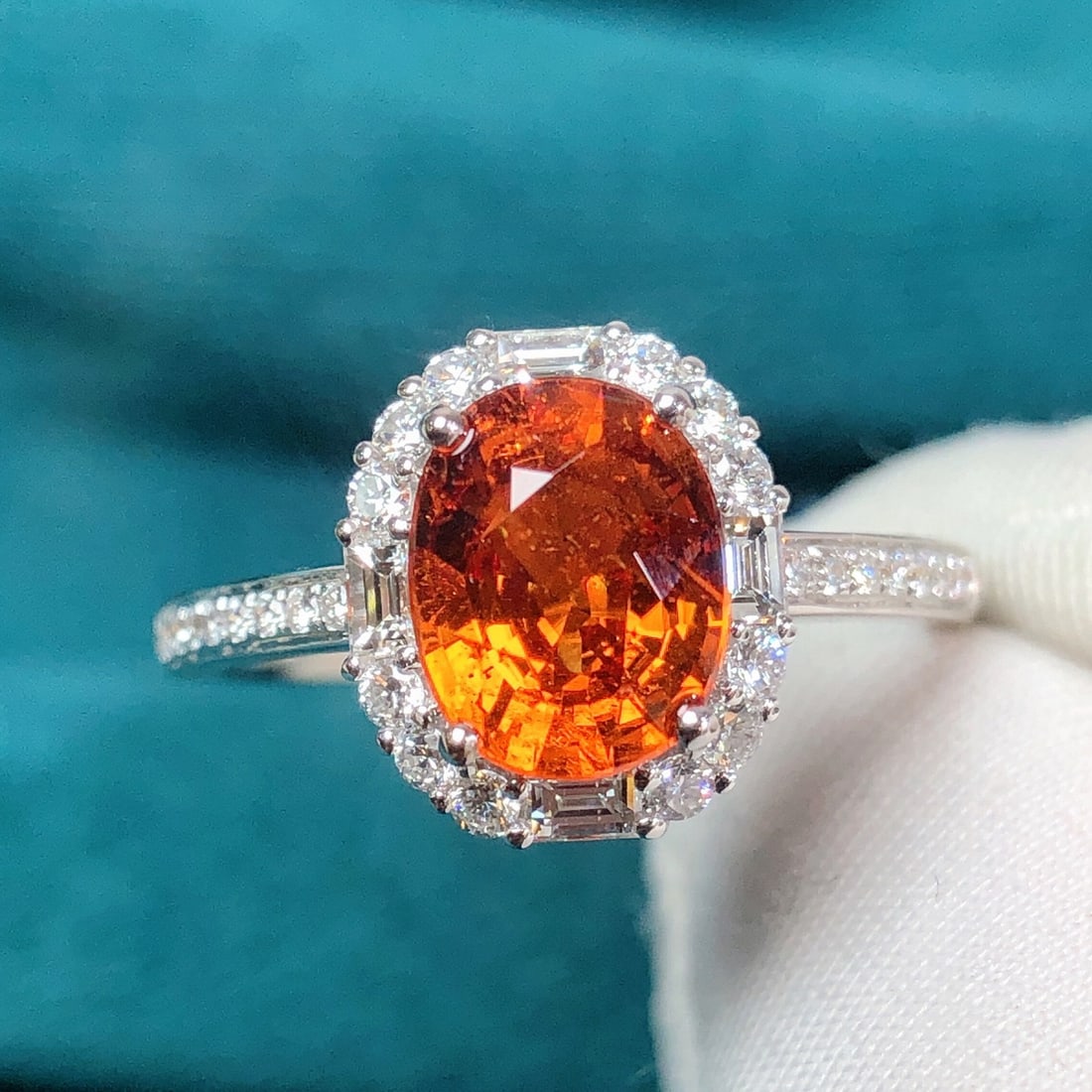 14k Gold 2.53 Ctw Natural Spessartine & Diamond Ring - 3