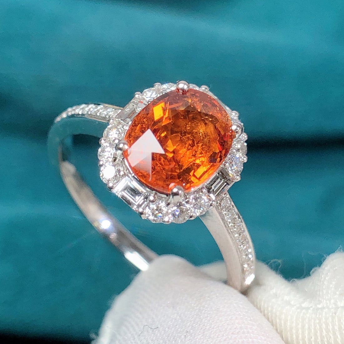14k Gold 2.53 Ctw Natural Spessartine & Diamond Ring - 5