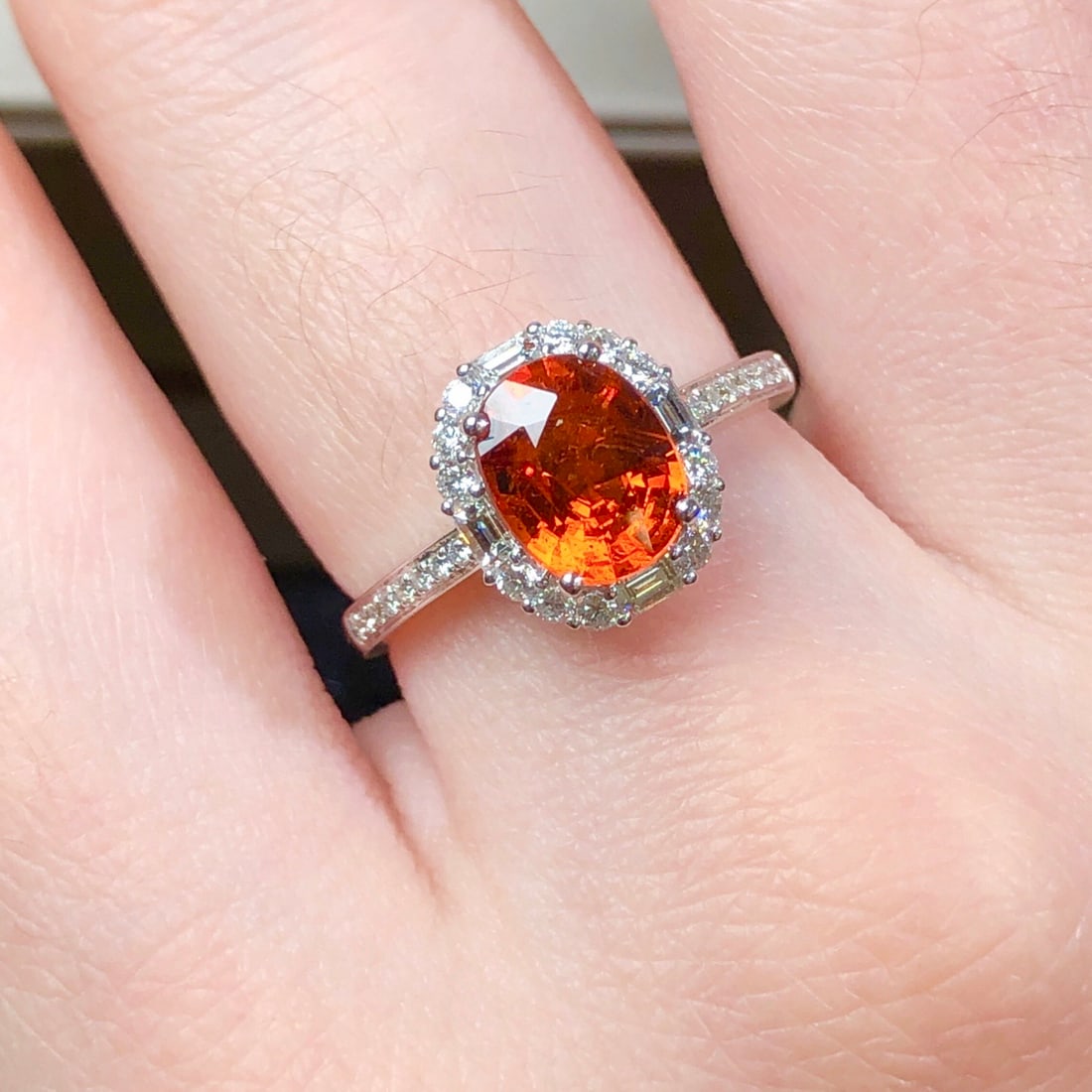 14k Gold 2.53 Ctw Natural Spessartine & Diamond Ring - 7