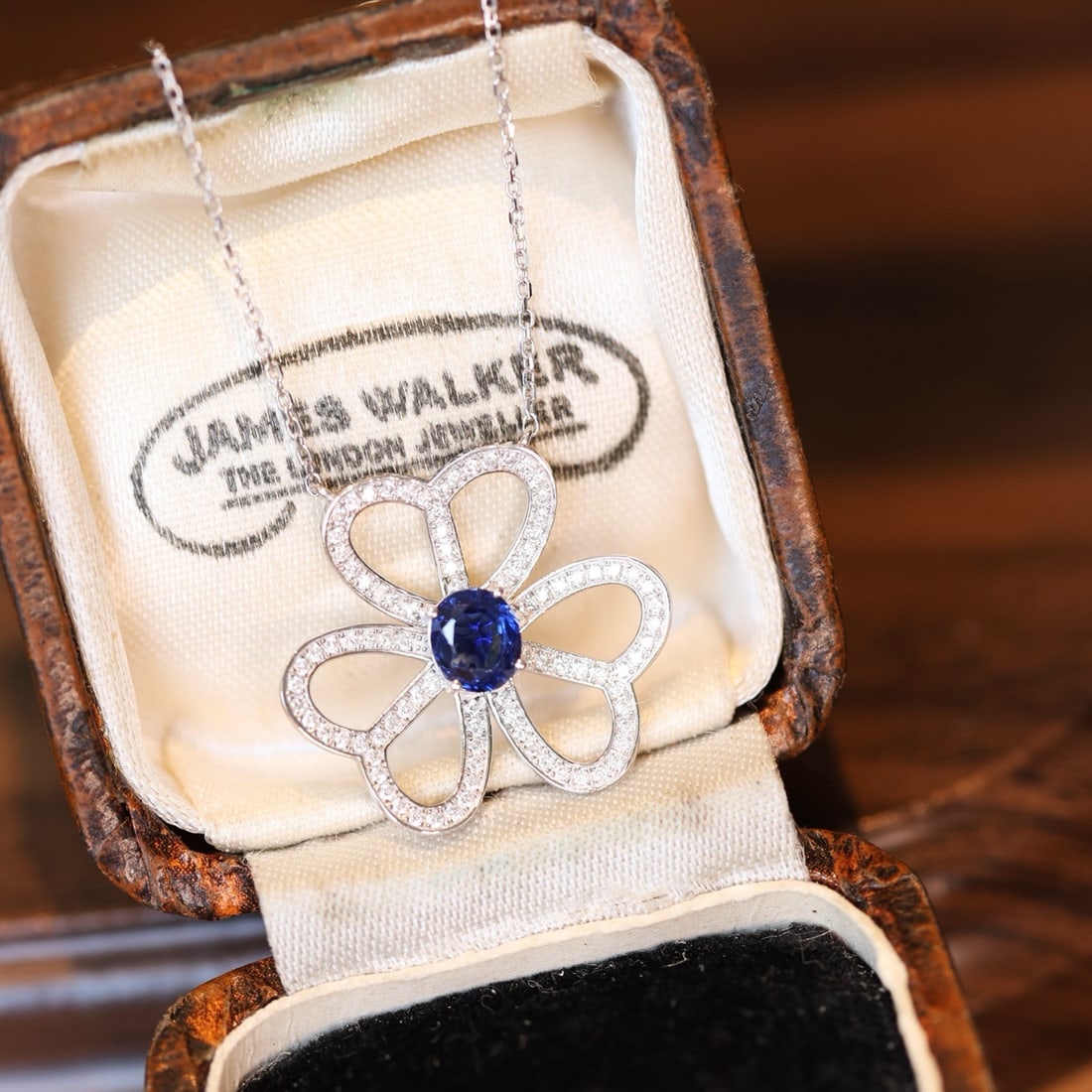14k Gold 0.84 Ctw Natural Sapphire & Diamond Necklace - 2