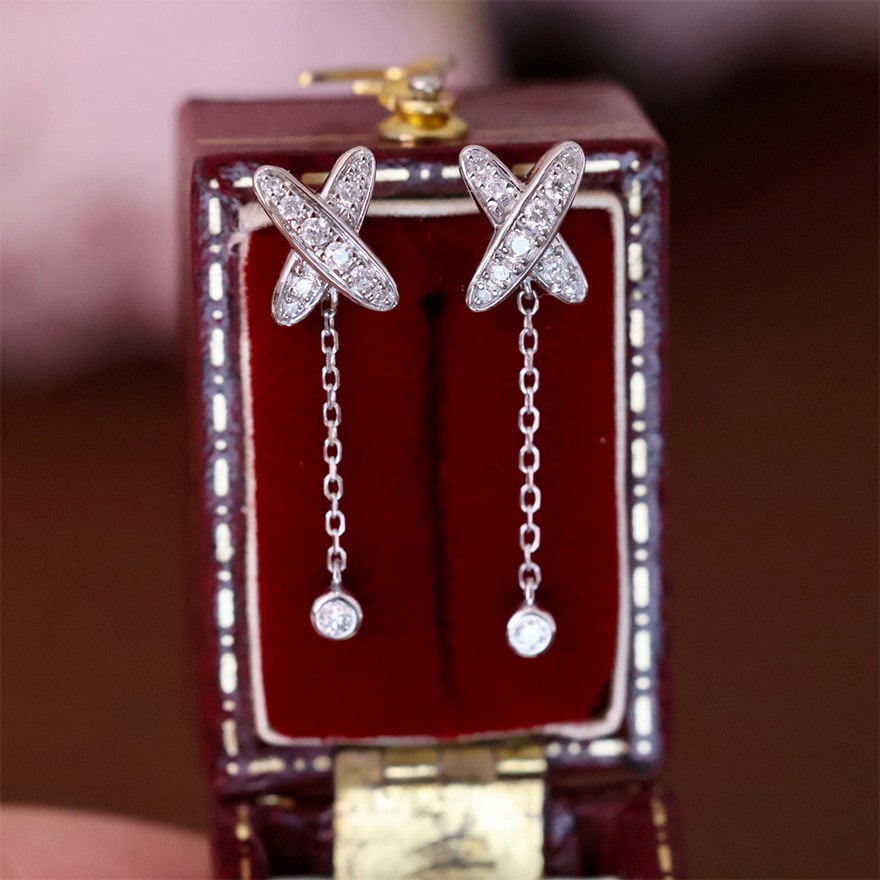 14k Gold 0.2 Ct Natural H Diamond Earrings - 2
