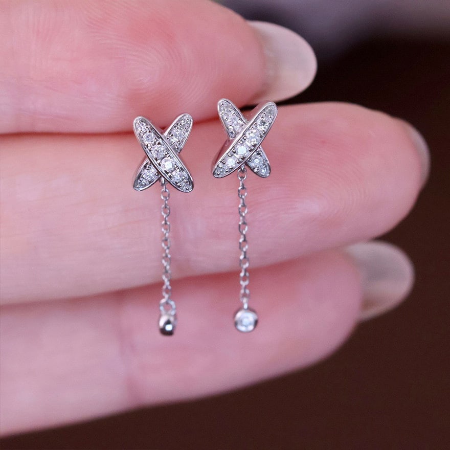 14k Gold 0.2 Ct Natural H Diamond Earrings - 4