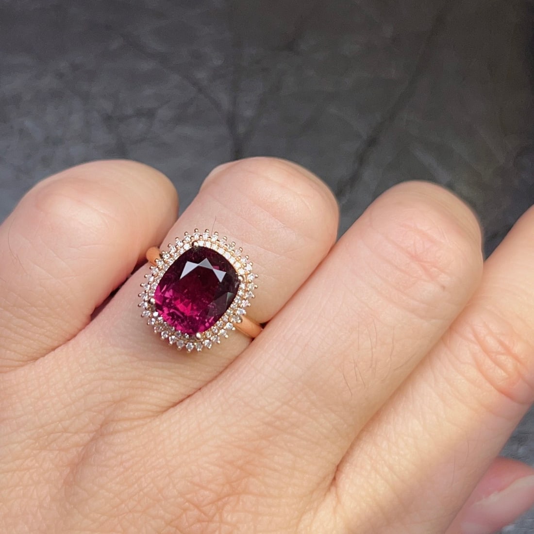 14k Gold 4.14 Ctw Natural Tourmaline & Diamond Ring - 6