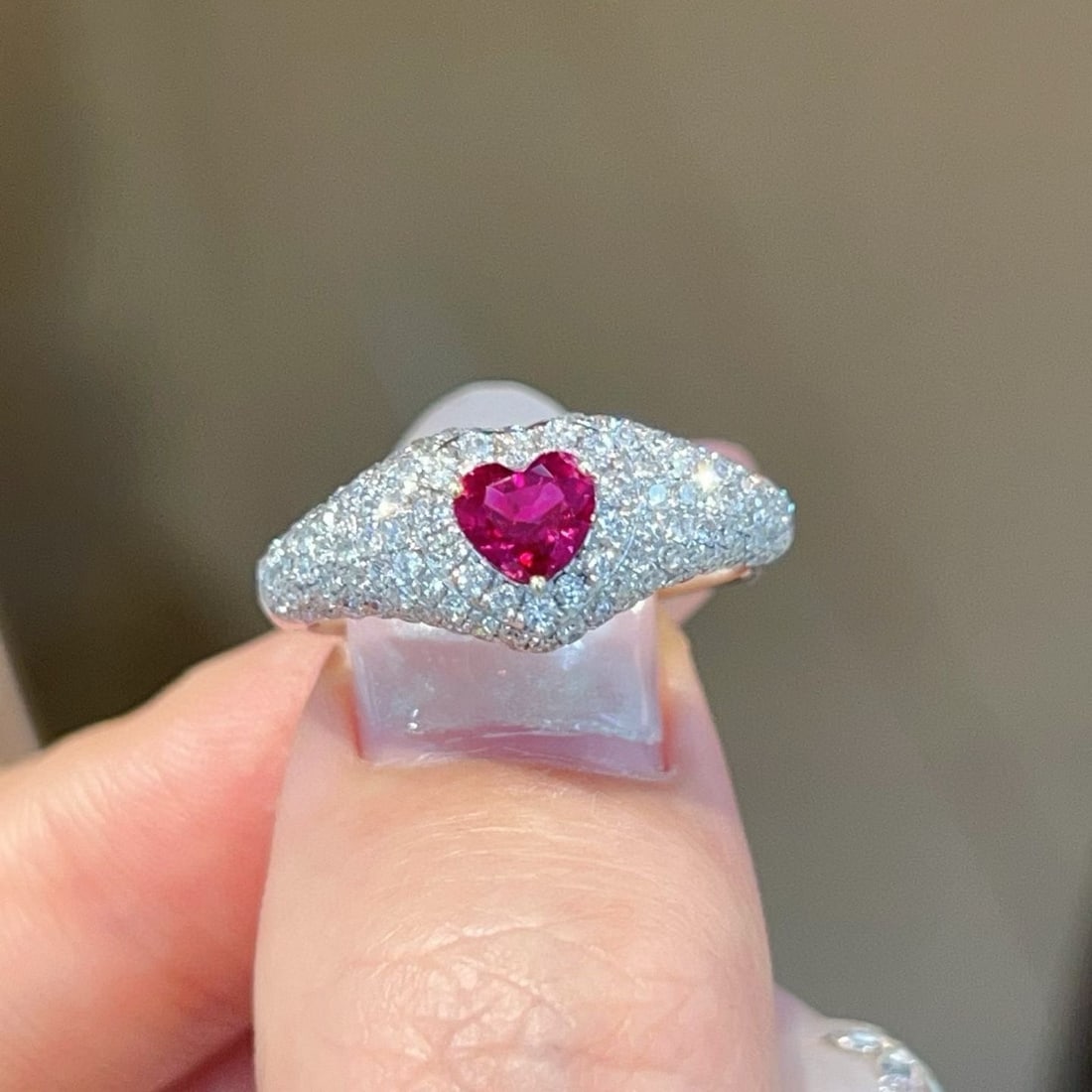 14k Gold 1.25 Ctw Natural Ruby & Diamond Ring - 2