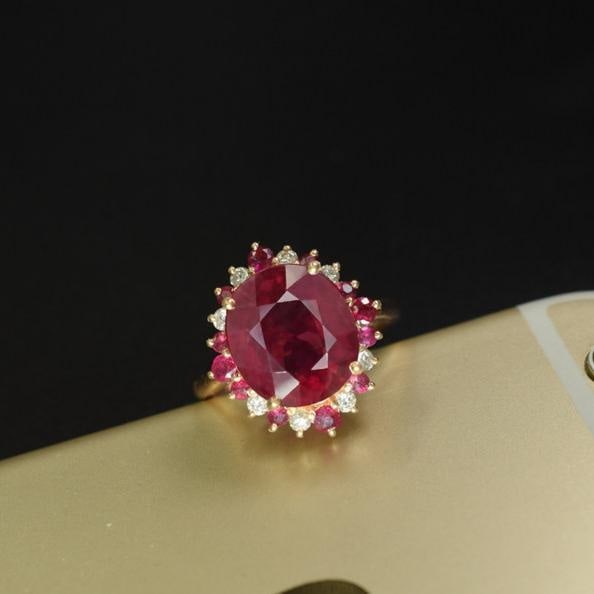 14k Gold 5.13 Ctw Natural Tourmaline & Diamond Ring - 4