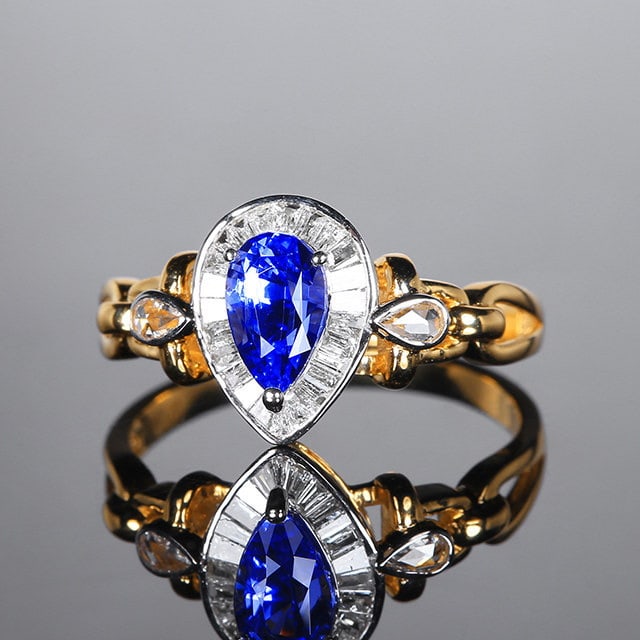 14k Gold 1.35 Ctw Natural Sapphire & Diamond Ring - 2