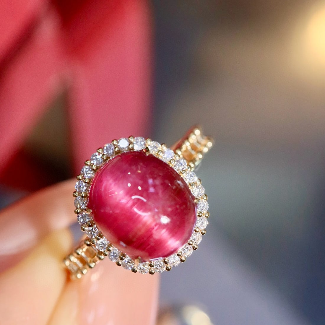 14k Gold 3.94 Ctw Natural Tourmaline & Diamond Ring - 7