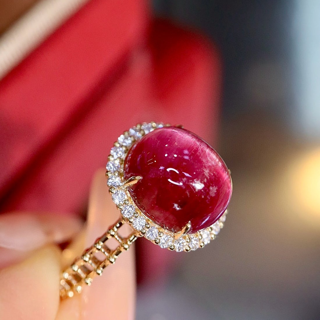 14k Gold 3.94 Ctw Natural Tourmaline & Diamond Ring - 8