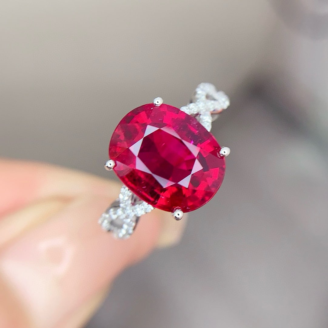 14k Gold 4.2 Ct Natural Tourmaline & Diamond Ring - 2
