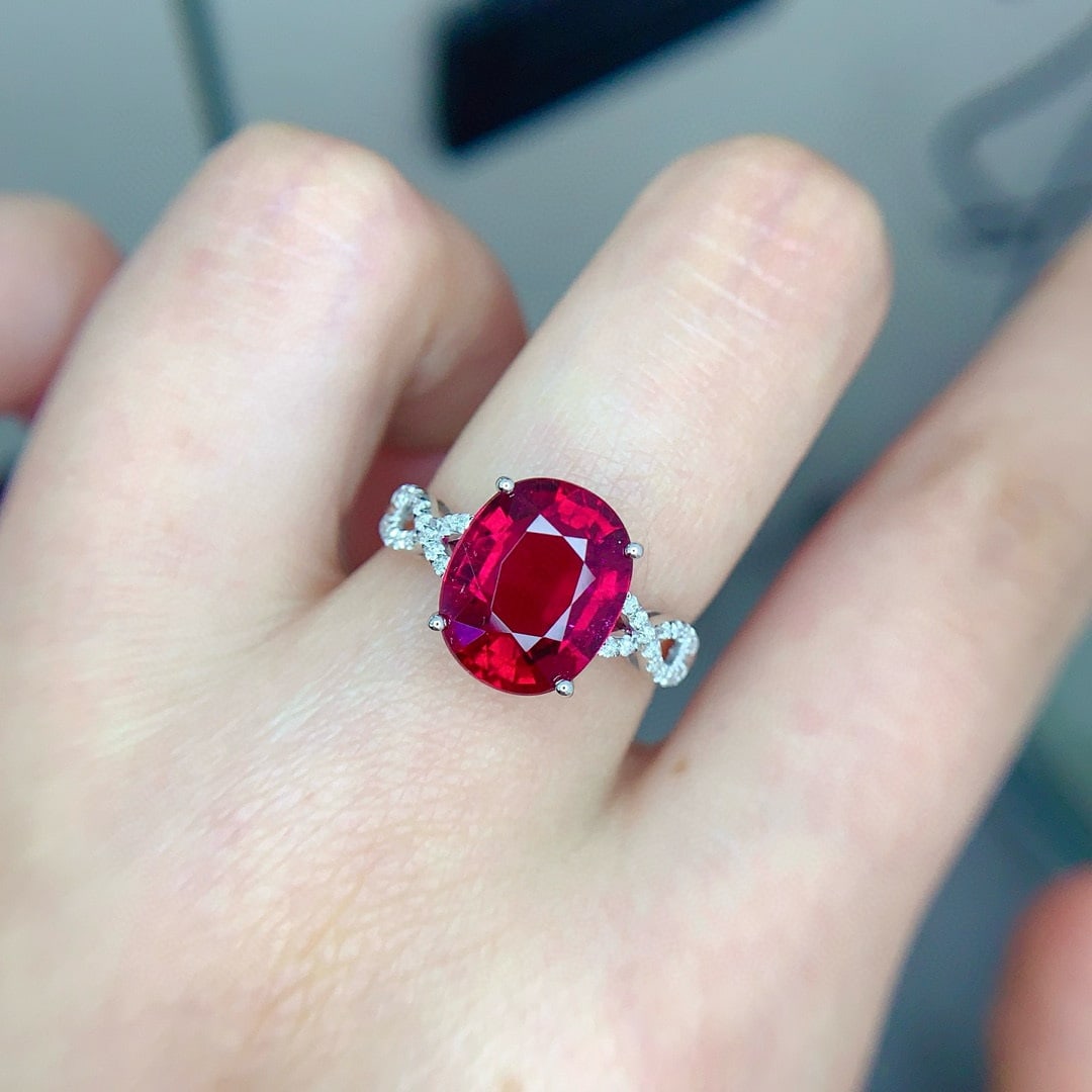 14k Gold 4.2 Ct Natural Tourmaline & Diamond Ring - 4