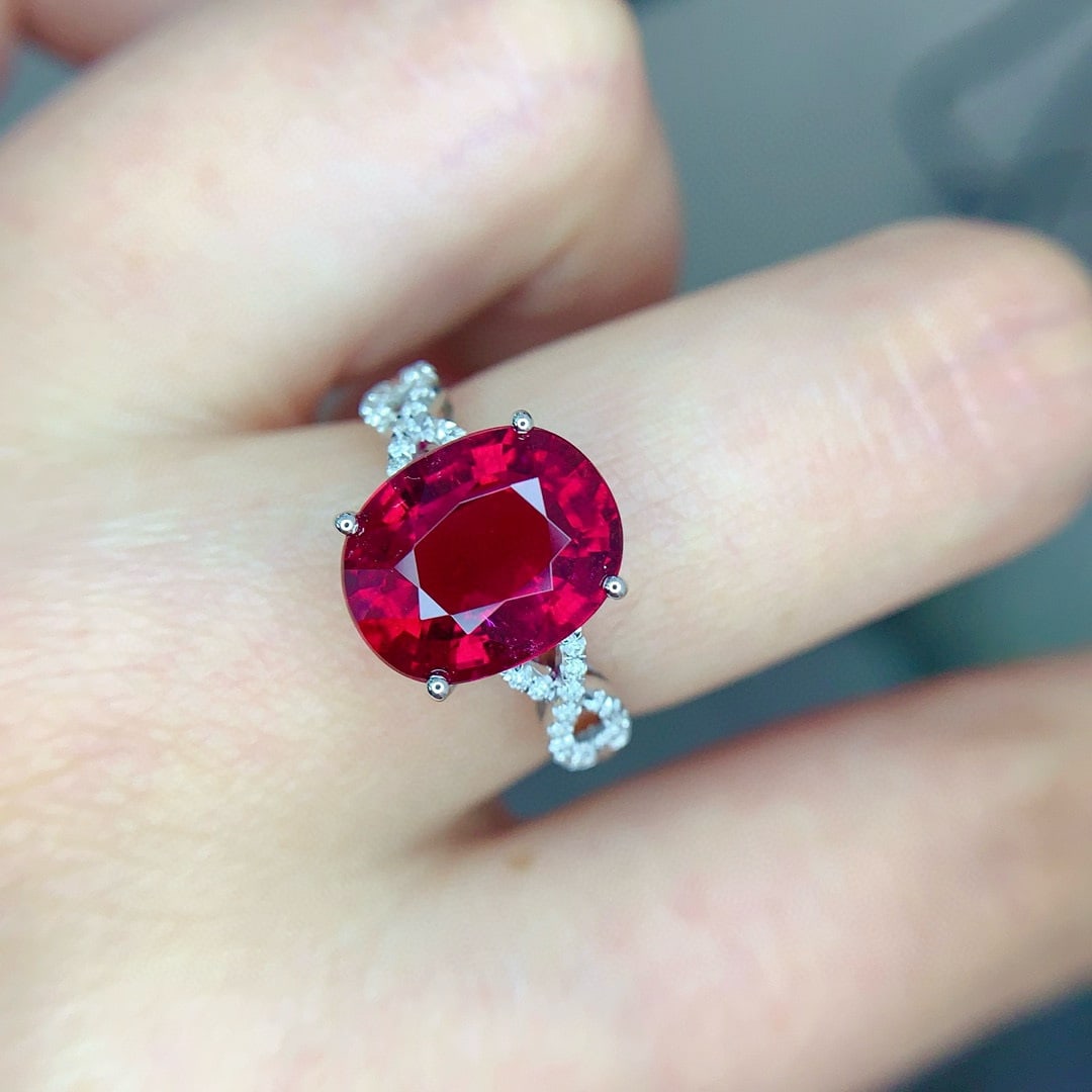 14k Gold 4.2 Ct Natural Tourmaline & Diamond Ring - 5