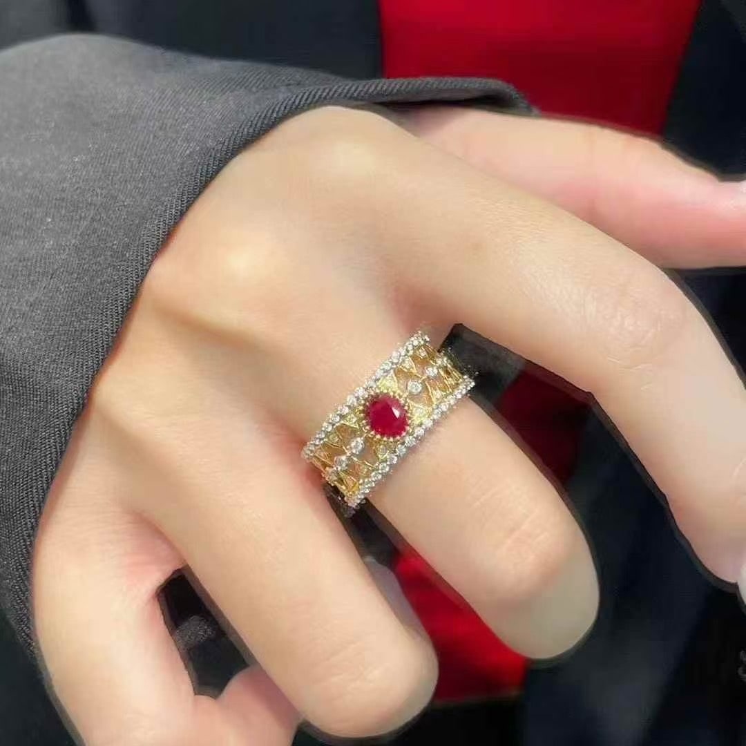 14k Gold 1.37 Ctw Natural Ruby & Diamond Ring - 2