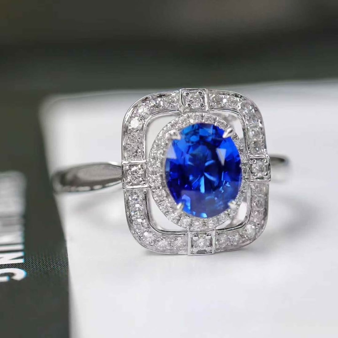 14k Gold 1.25 Ctw Natural Sapphire & Diamond Ring - 3