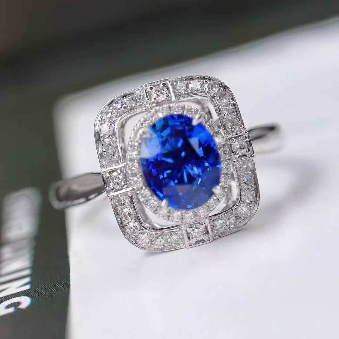 14k Gold 1.25 Ctw Natural Sapphire & Diamond Ring - 4