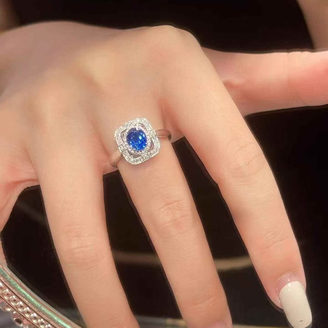 14k Gold 1.25 Ctw Natural Sapphire & Diamond Ring - 5