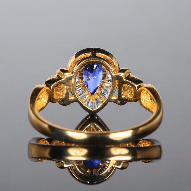 14k Gold 1.35 Ctw Natural Sapphire & Diamond Ring - 4