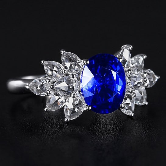 14k Gold 2.24 Ctw Natural Sapphire & Diamond Ring - 3