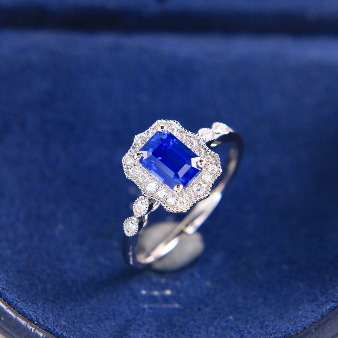 14k Gold 1.69 Ctw Natural Sapphire & Diamond Ring - 2