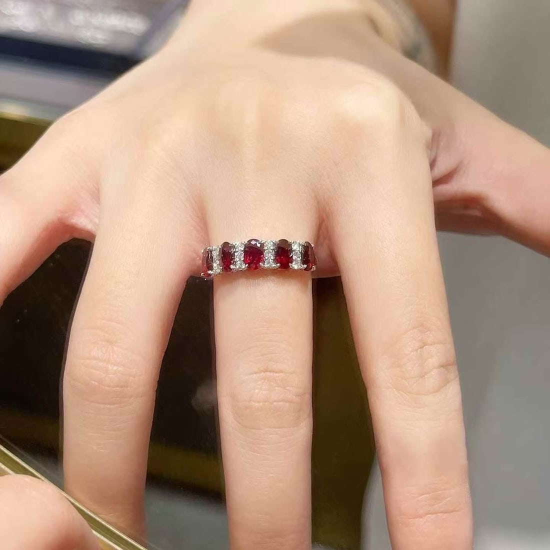14k Gold 1.88 Ctw Natural Ruby & Diamond Ring - 2