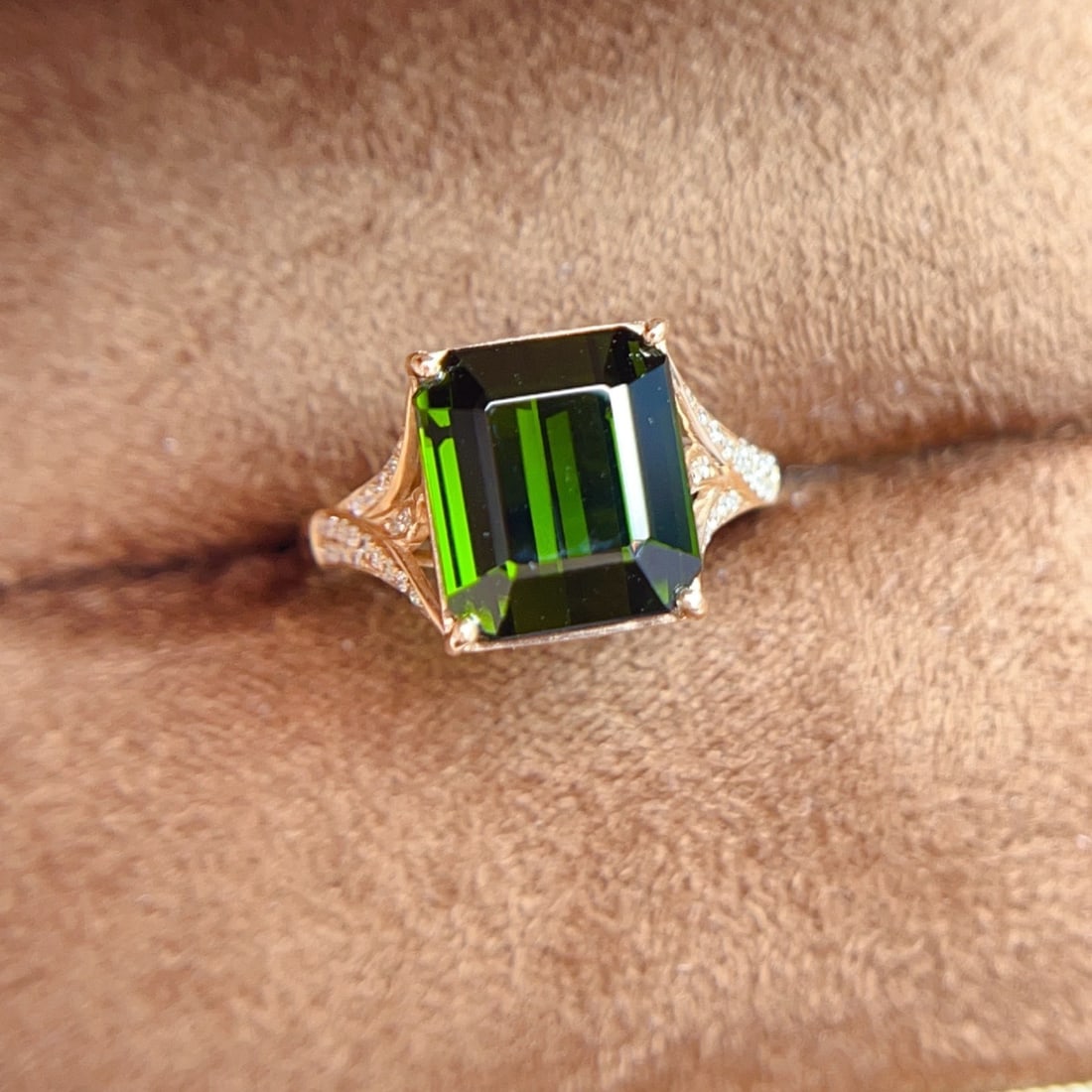 14k Gold 5.61 Ctw Natural Tourmaline & Diamond Ring - 4